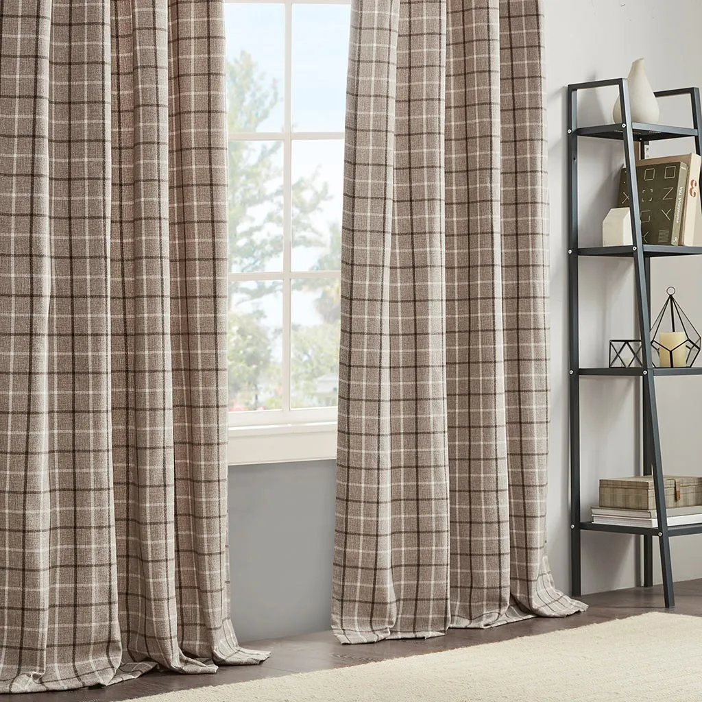 Plaid Rod Pocket and Back Tab Curtain Panel with Fleece Lining Brown 50x95" (Multicolor + Polyeste)r
Plaid Rod Pocket and Back Tab Curtain Panel with Fleece Lining Brown 50x95" (Multicolor + Polyeste)r