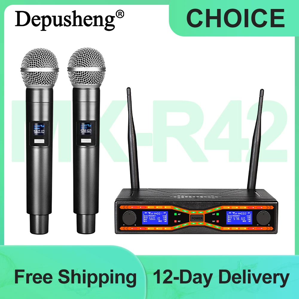 Depusheng MX-R42 Профессиональный беспроводной микрофон с двойным ручным микрофоном для пения, выступлений, выступлений, пения, прополки
Depusheng MX-R42 Профессиональный беспроводной микрофон с двойным ручным микрофоном для пения, выступлений, выступлений, пения, прополки