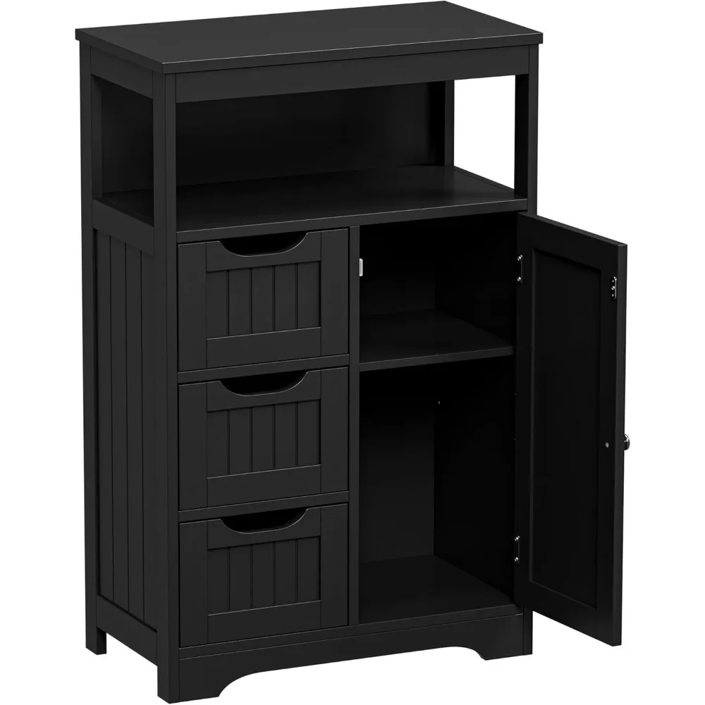 Wooden Bathroom Storage Cabinet with 3 Drawers and 1 Door
Wooden Bathroom Storage Cabinet with 3 Drawers and 1 Door