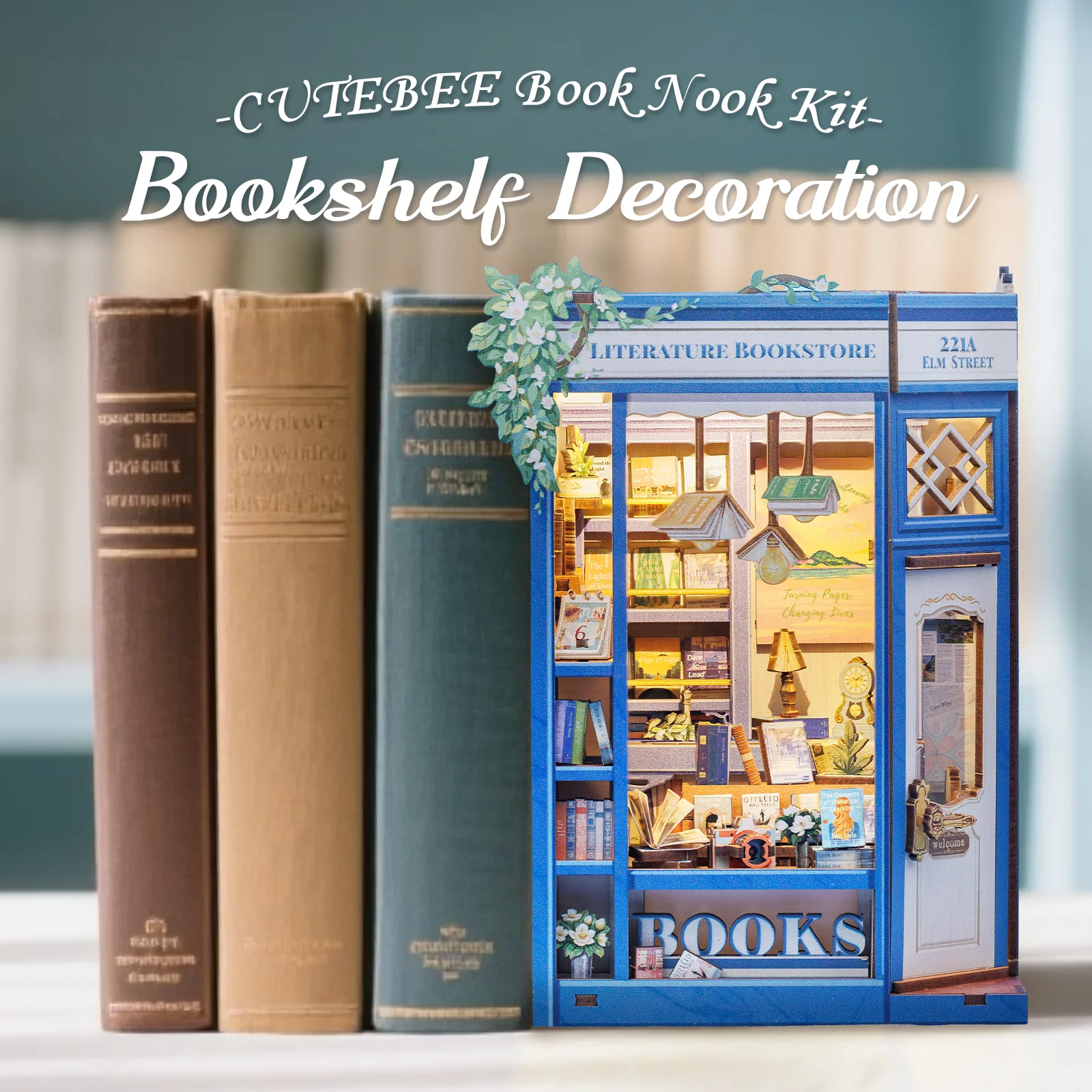 Набор для сборки CUTEBEE DIY: Реалистичный миниатюрный книжный уголок с теплой LED-подсветкой, 3D-модель деревянной вставки для книжной полки для библиотеки
Набор для сборки CUTEBEE DIY: Реалистичный миниатюрный книжный уголок с теплой LED-подсветкой, 3D-модель деревянной вставки для книжной полки для библиотеки