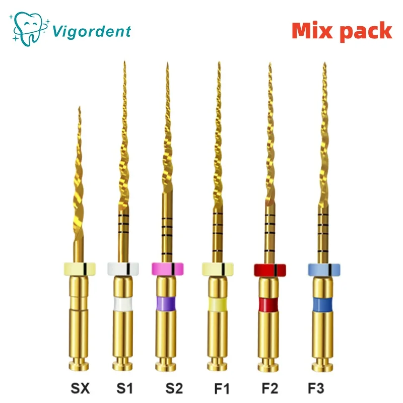 2Box Vigordent Dental SX-F3 Gold Files Endo Rotary Files 21/25/31mm Golden Endodontic Files Nickel Titainium Root Canal Material
2Box Vigordent Dental SX-F3 Gold Files Endo Rotary Files 21/25/31mm Golden Endodontic Files Nickel Titainium Root Canal Material