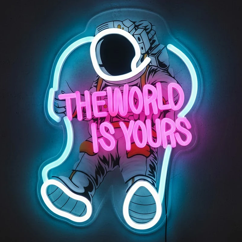 Astronaut LED Neon Sign “The World Is Yours” USB Powered Space Wall Decor for Man Cave, Bedroom, Coffee Shop, Wedding, Modern
Astronaut LED Neon Sign “The World Is Yours” USB Powered Space Wall Decor for Man Cave, Bedroom, Coffee Shop, Wedding, Modern