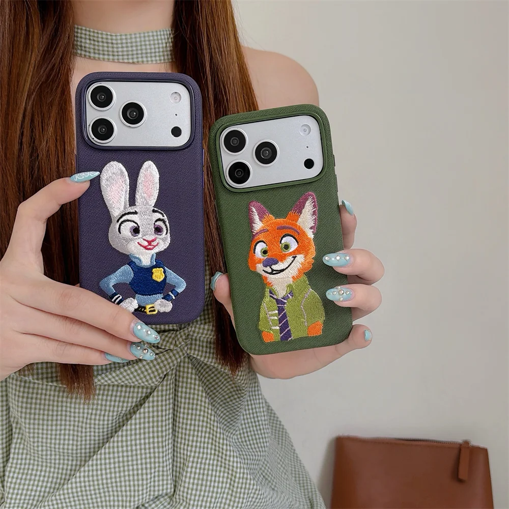 Fashion Cute embroidery Cartoon Fox and Rabbit Phone Case for iPhone 16 Pro 17 16 15 15 Pro 17 Pro Max Cases Shockproof Cover
Fashion Cute embroidery Cartoon Fox and Rabbit Phone Case for iPhone 16 Pro 17 16 15 15 Pro 17 Pro Max Cases Shockproof Cover