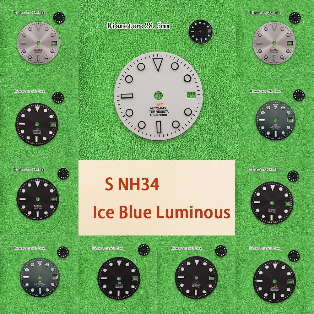 28.5mm S NH34 Dial GMT Dial Sun black Dial Suitable for Nh34 Movement Ice Blue Luminous Watch Modification Accessories
28.5mm S NH34 Dial GMT Dial Sun black Dial Suitable for Nh34 Movement Ice Blue Luminous Watch Modification Accessories