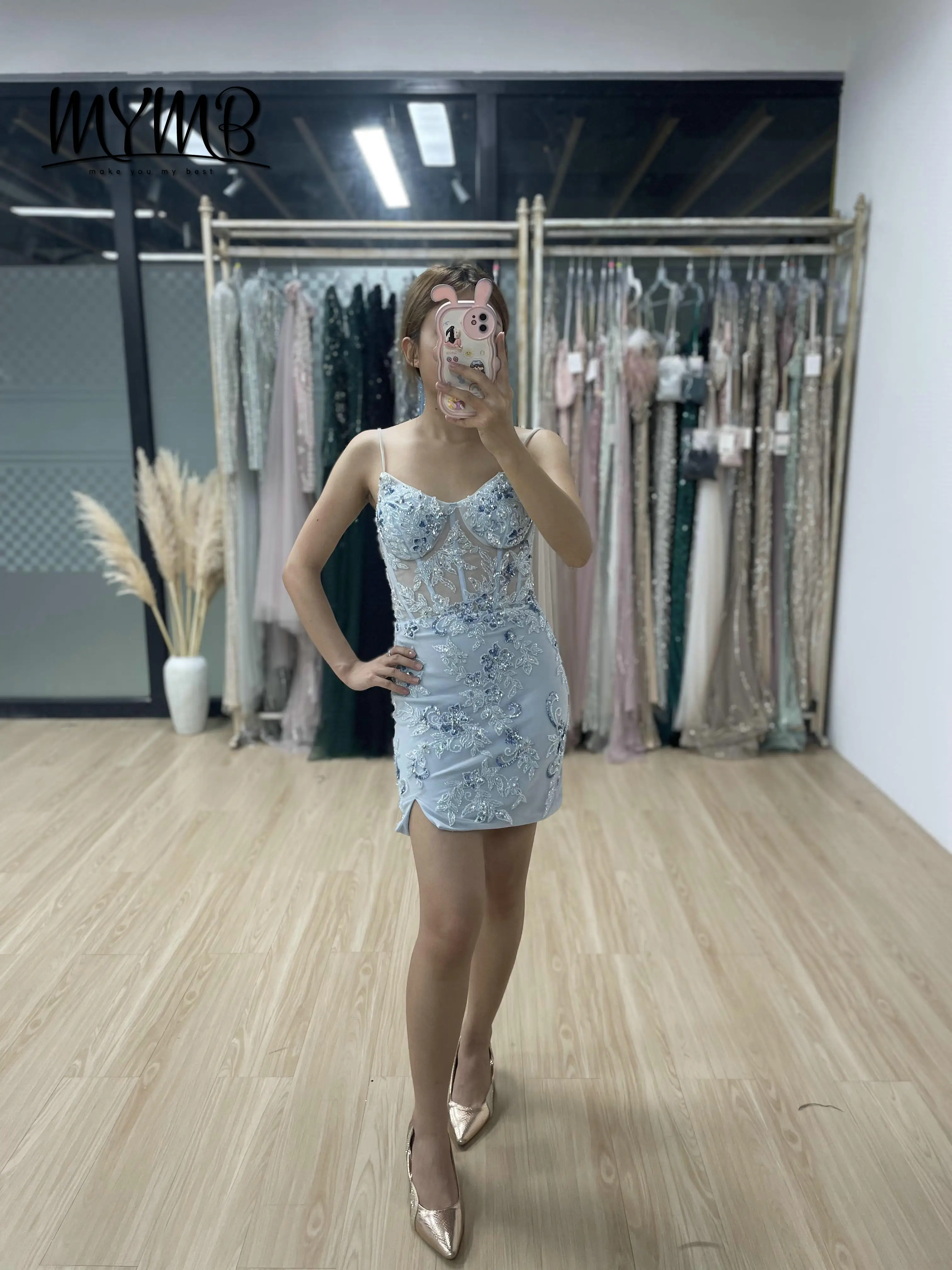 MYMB Chic Blue Mini Evening Dress With Delicate Floral Embroidery Thin Strap With Removable Low Skirt for Cocktail Party MY30012
MYMB Chic Blue Mini Evening Dress With Delicate Floral Embroidery Thin Strap With Removable Low Skirt for Cocktail Party MY30012