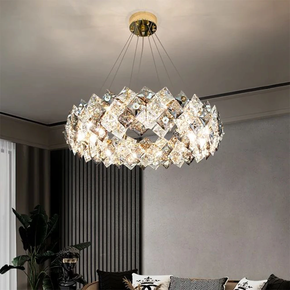 Luxury LED Crystal Ring Chandelier K9 Crystal Hanging Lamp Designer Lighting Fixture Modern Home Decor Light for Living Room
Luxury LED Crystal Ring Chandelier K9 Crystal Hanging Lamp Designer Lighting Fixture Modern Home Decor Light for Living Room