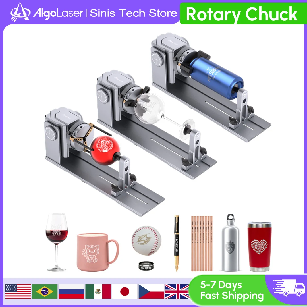 Algolaser Rotary Chuck Super Versatile 4-in-1 Rotary for Laser Engraver Multifunctional Ring Roller Cylindrical Object Engraving
Algolaser Rotary Chuck Super Versatile 4-in-1 Rotary for Laser Engraver Multifunctional Ring Roller Cylindrical Object Engraving