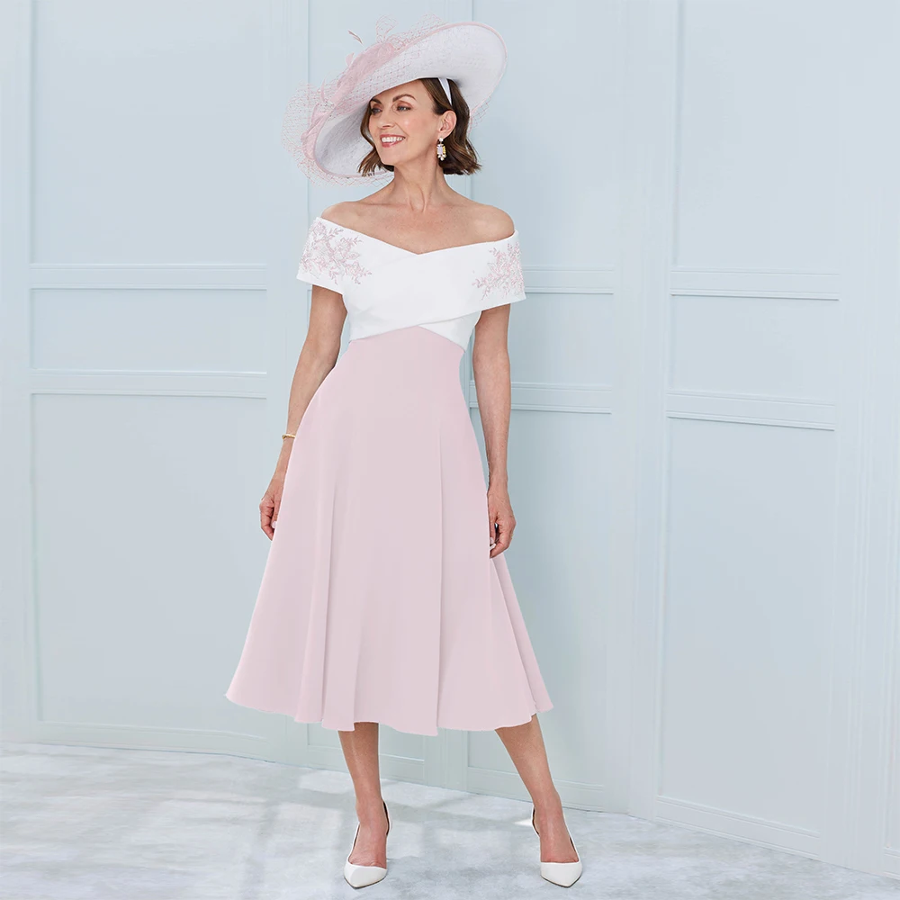 Pale Pink Mother of Bride Dress for Weddings Off Shoulder Wedding Guest Gowns Short Women Tea Length A Line Party
Pale Pink Mother of Bride Dress for Weddings Off Shoulder Wedding Guest Gowns Short Women Tea Length A Line Party