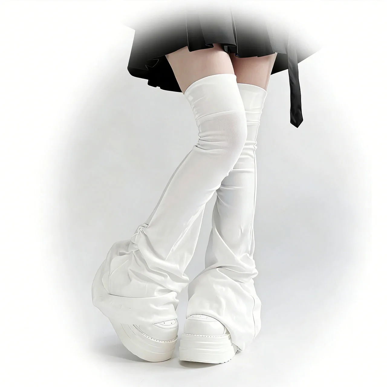 Тонкие гетры выше колена в стиле субкультуры для весенне-летней одежды
Тонкие гетры выше колена в стиле субкультуры для весенне-летней одежды