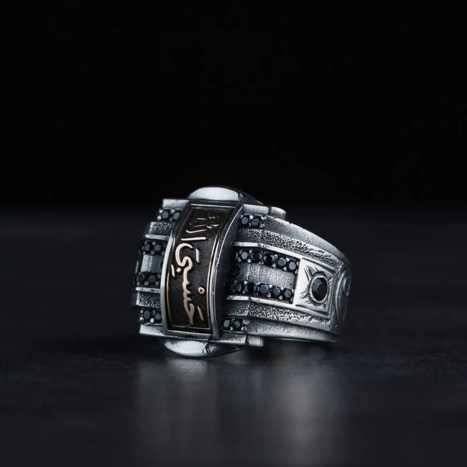 Customizable 925 Sterling Silver Hasbiallah Ring with Stunning Black Zircon - Perfect Muslim Gift
Customizable 925 Sterling Silver Hasbiallah Ring with Stunning Black Zircon - Perfect Muslim Gift