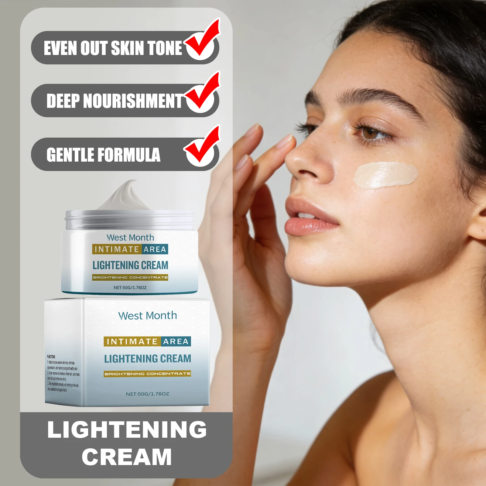 WEST MONTH Lightening Cream Even Out Skin Tone Deep Nourishment Gentle Formula Quick Absorption Suitable for Daily Care
WEST MONTH Lightening Cream Even Out Skin Tone Deep Nourishment Gentle Formula Quick Absorption Suitable for Daily Care