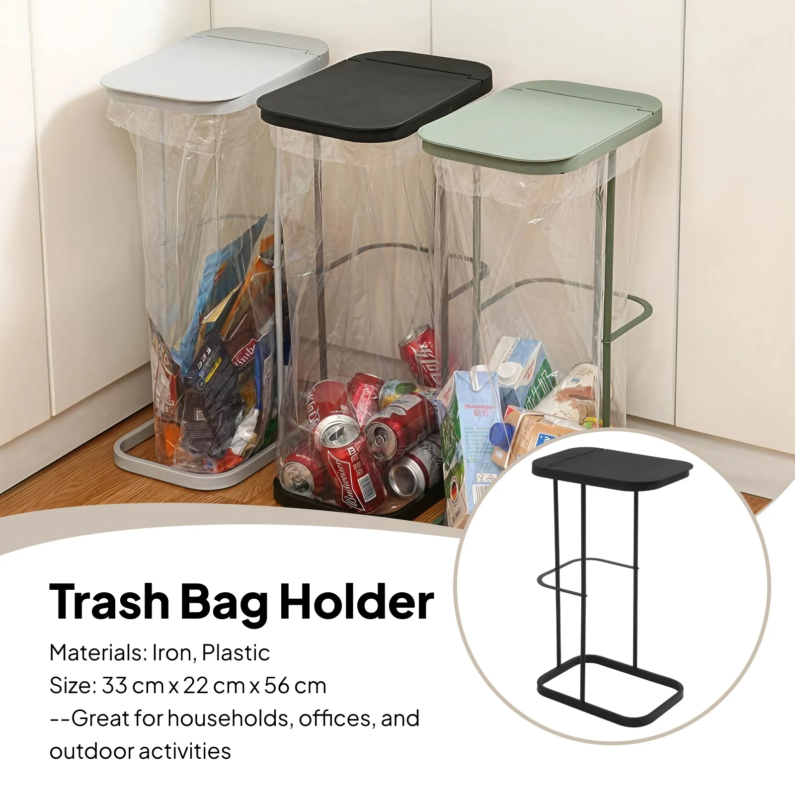 Waste Bin Easy Storage Supplies Indoor Outdoor Trash Can Stand for Recycling Yard Expandable Trash can Stand Outdoor Waste Bin
Waste Bin Easy Storage Supplies Indoor Outdoor Trash Can Stand for Recycling Yard Expandable Trash can Stand Outdoor Waste Bin