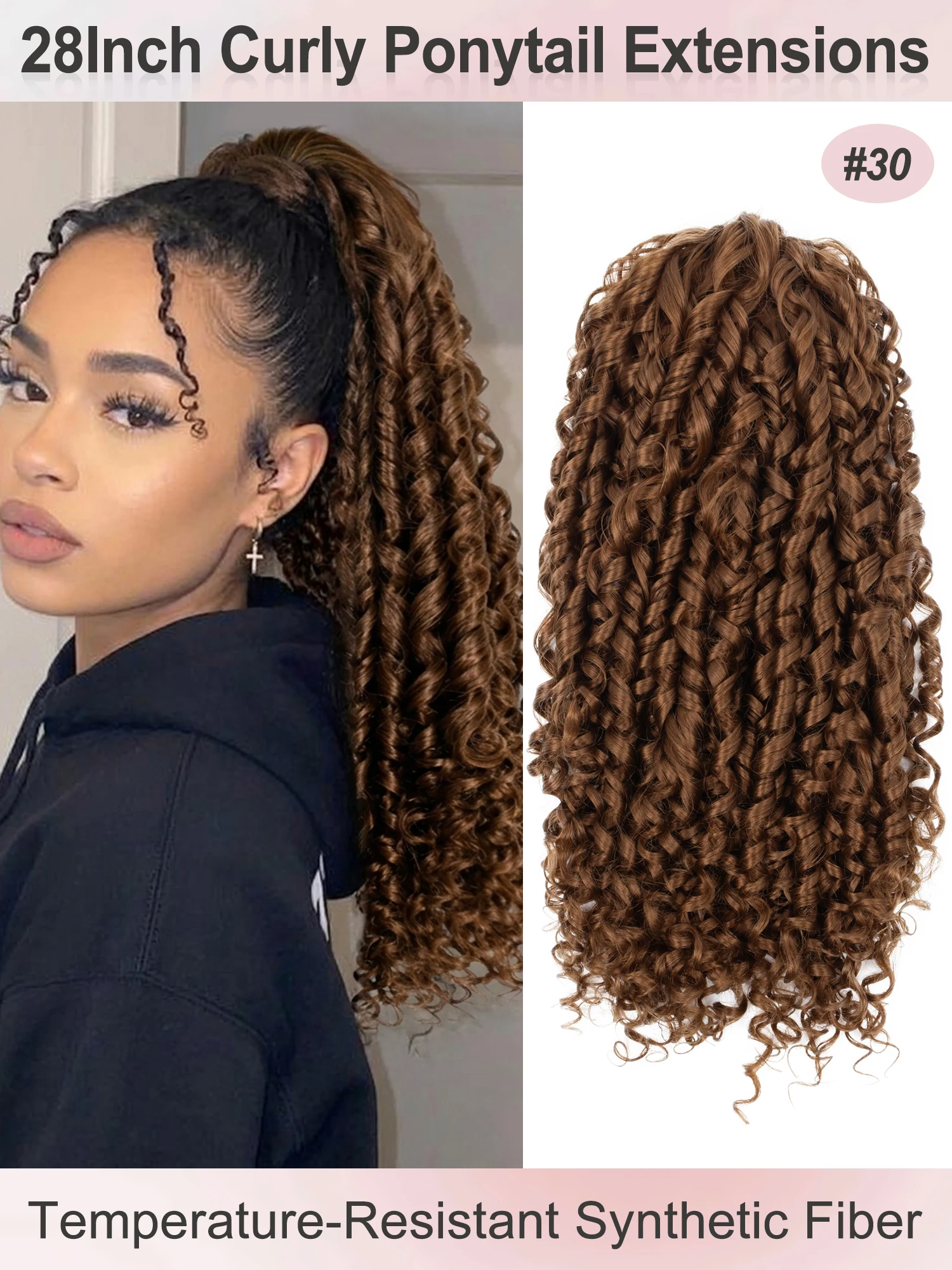 Curly Drawstring Ponytail - Synthetic Hair Extension,Easy to Wear And Style for Everyday Use
Curly Drawstring Ponytail - Synthetic Hair Extension,Easy to Wear And Style for Everyday Use