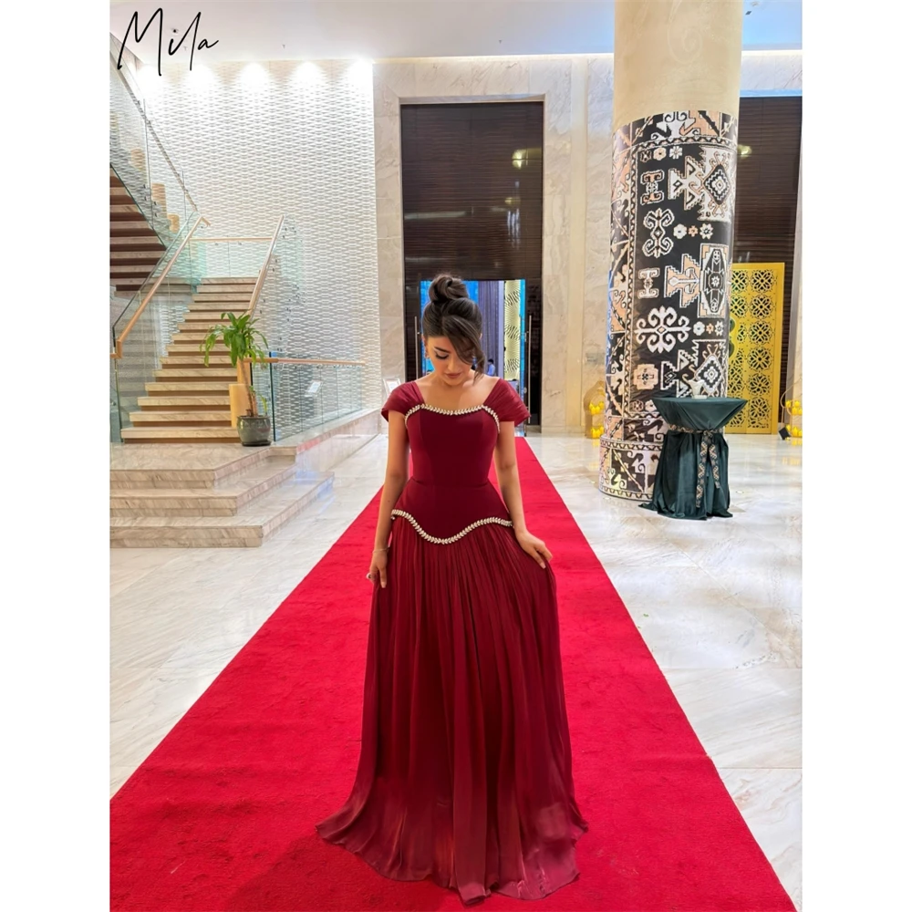 Mila Customized Burgundy Cap-Sleeve Rhinestones A-Line Prom Dress Sleeveless Formal Evening Floor-Length Vestidos De Fiesta
Mila Customized Burgundy Cap-Sleeve Rhinestones A-Line Prom Dress Sleeveless Formal Evening Floor-Length Vestidos De Fiesta