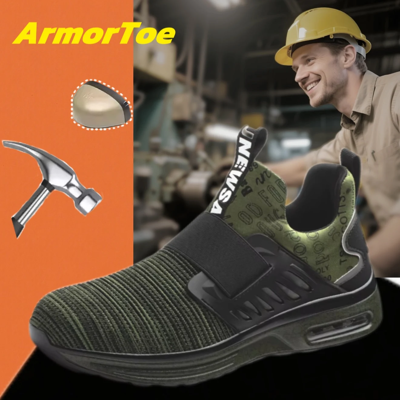ArmorToe Four Seasons Models Air Cushion Steel Head Anti-smash Safety Shoes Fashion Lightweight Breathable Work Shoes #Armor2782
ArmorToe Four Seasons Models Air Cushion Steel Head Anti-smash Safety Shoes Fashion Lightweight Breathable Work Shoes #Armor2782