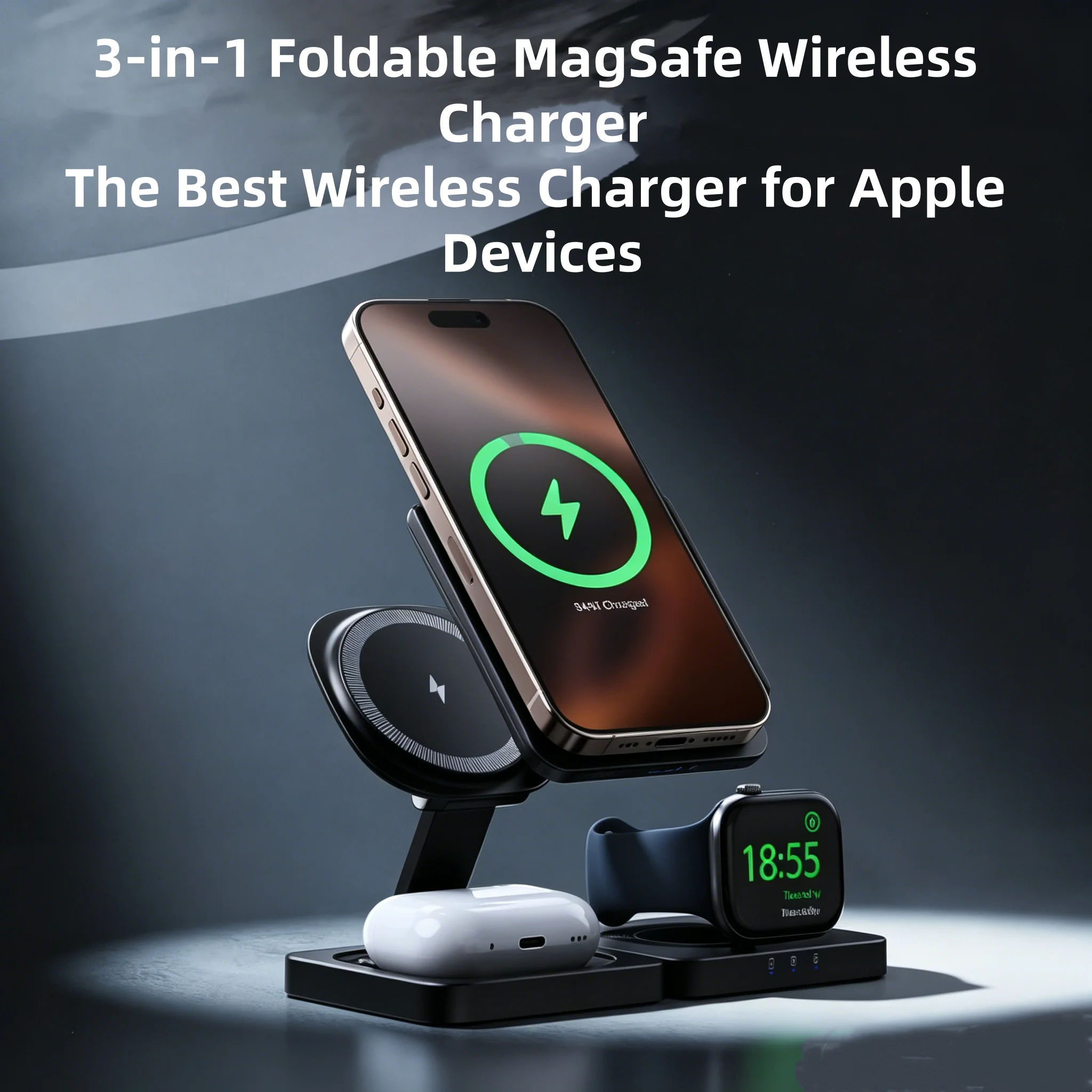 TIMESS Fast Magnetic 3 in 1 Wireless Charger For iPhone 17 16 15 PRO MAX For Apple Watch iWatch For Airpods Pro Charging Stand
TIMESS Fast Magnetic 3 in 1 Wireless Charger For iPhone 17 16 15 PRO MAX For Apple Watch iWatch For Airpods Pro Charging Stand