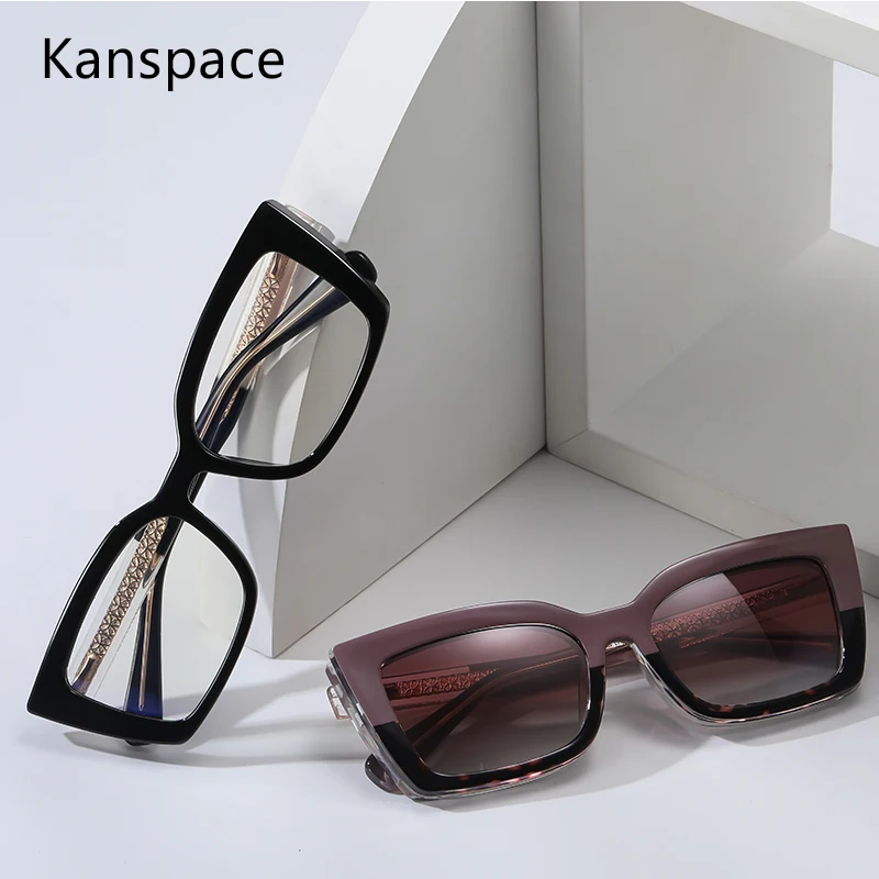 Kanspace квадратные очки в оправе женские 2 в 1, солнцезащитные очки на клипсе, винтажные оптические очки для близорукости, магнитные 813655
Kanspace квадратные очки в оправе женские 2 в 1, солнцезащитные очки на клипсе, винтажные оптические очки для близорукости, магнитные 813655