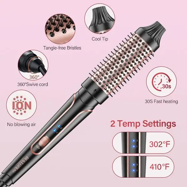 BESTOPE PRO Thermal Brush, 1.5 Inch Heated Round Brush with Detachable Head, Dual Voltage for Travel, Rose Gold
BESTOPE PRO Thermal Brush, 1.5 Inch Heated Round Brush with Detachable Head, Dual Voltage for Travel, Rose Gold