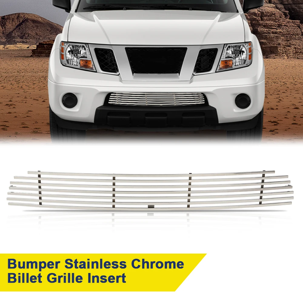 Bumper Stainless Chrome Billet Grille Insert New Fit for 2009-21 Nissan Frontier Durable Waterproof Snowproof Dustproof Anti-Uv
Bumper Stainless Chrome Billet Grille Insert New Fit for 2009-21 Nissan Frontier Durable Waterproof Snowproof Dustproof Anti-Uv