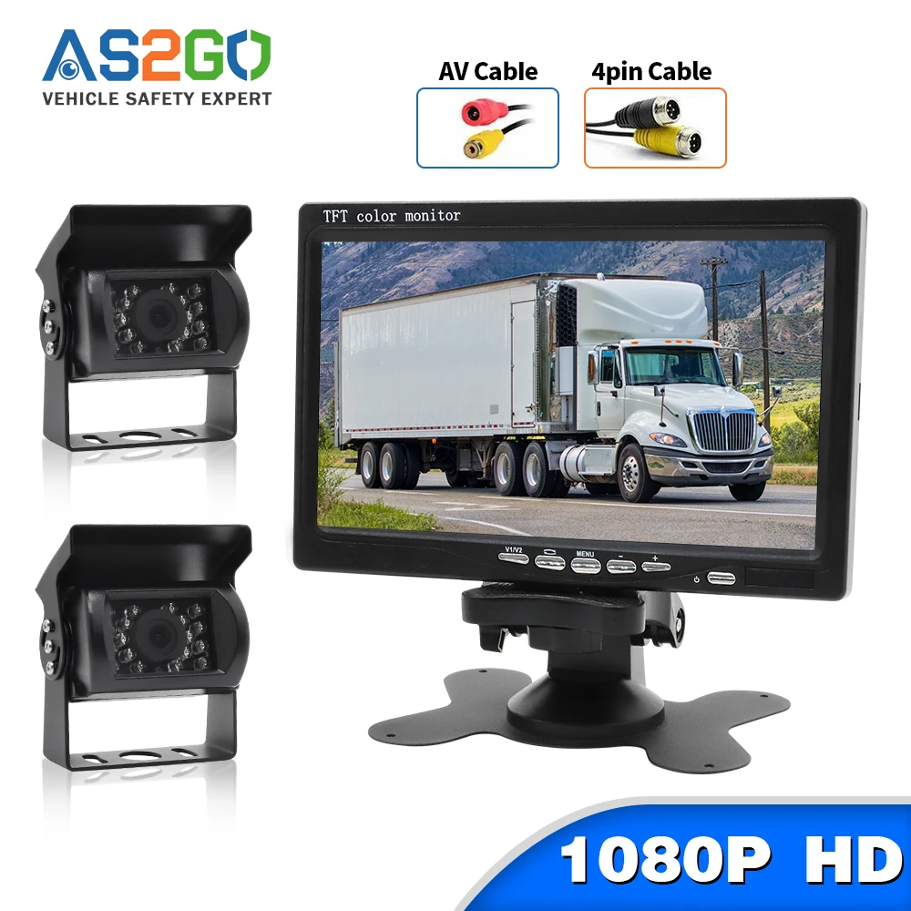 Vehicle Backup System with 7 Inch 800x480 Color TFT Monitor and IR LED Reverse Camera 4 Pin Connector for Bus Truck RV Rear View
Vehicle Backup System with 7 Inch 800x480 Color TFT Monitor and IR LED Reverse Camera 4 Pin Connector for Bus Truck RV Rear View