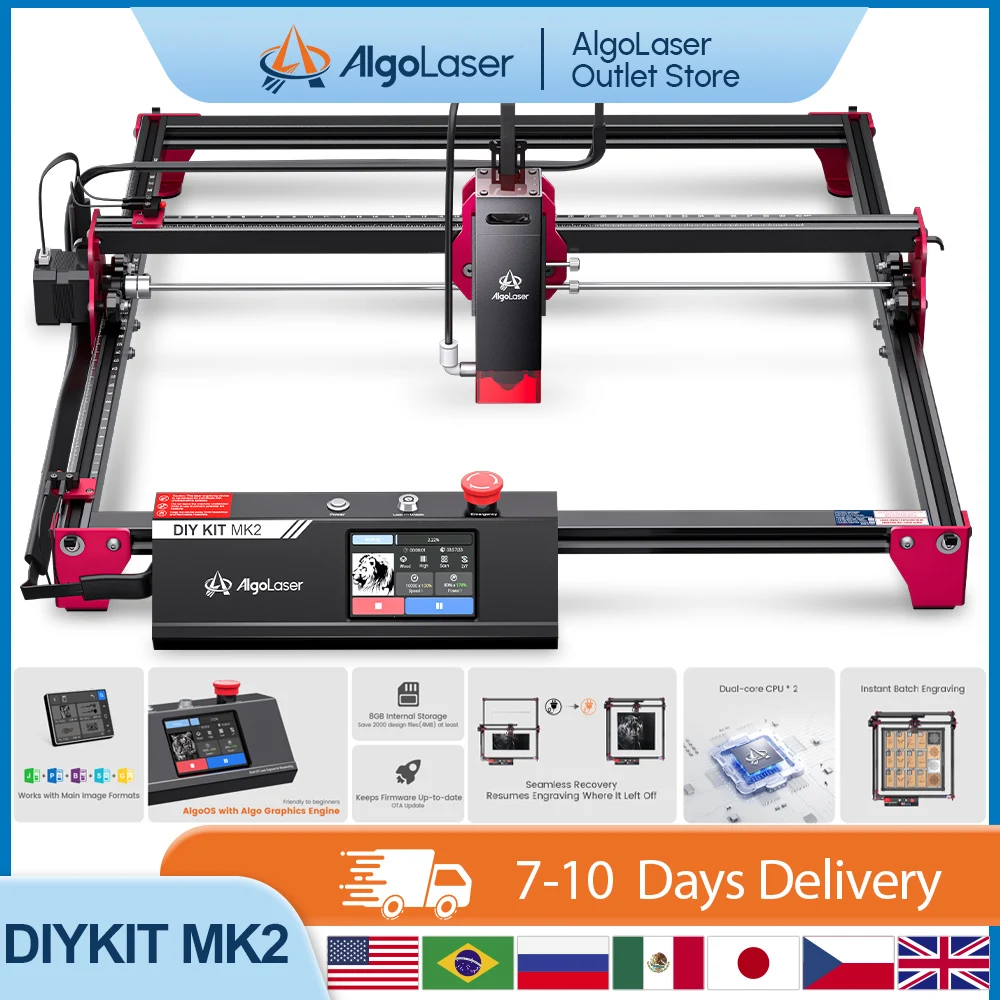 Algolaser DIY KIT 20W Powerful Laser Engraver Cutter Tools Metal Glass Wifi/PC Wood CNC Lase Engraving Cutting Machine Printer
Algolaser DIY KIT 20W Powerful Laser Engraver Cutter Tools Metal Glass Wifi/PC Wood CNC Lase Engraving Cutting Machine Printer