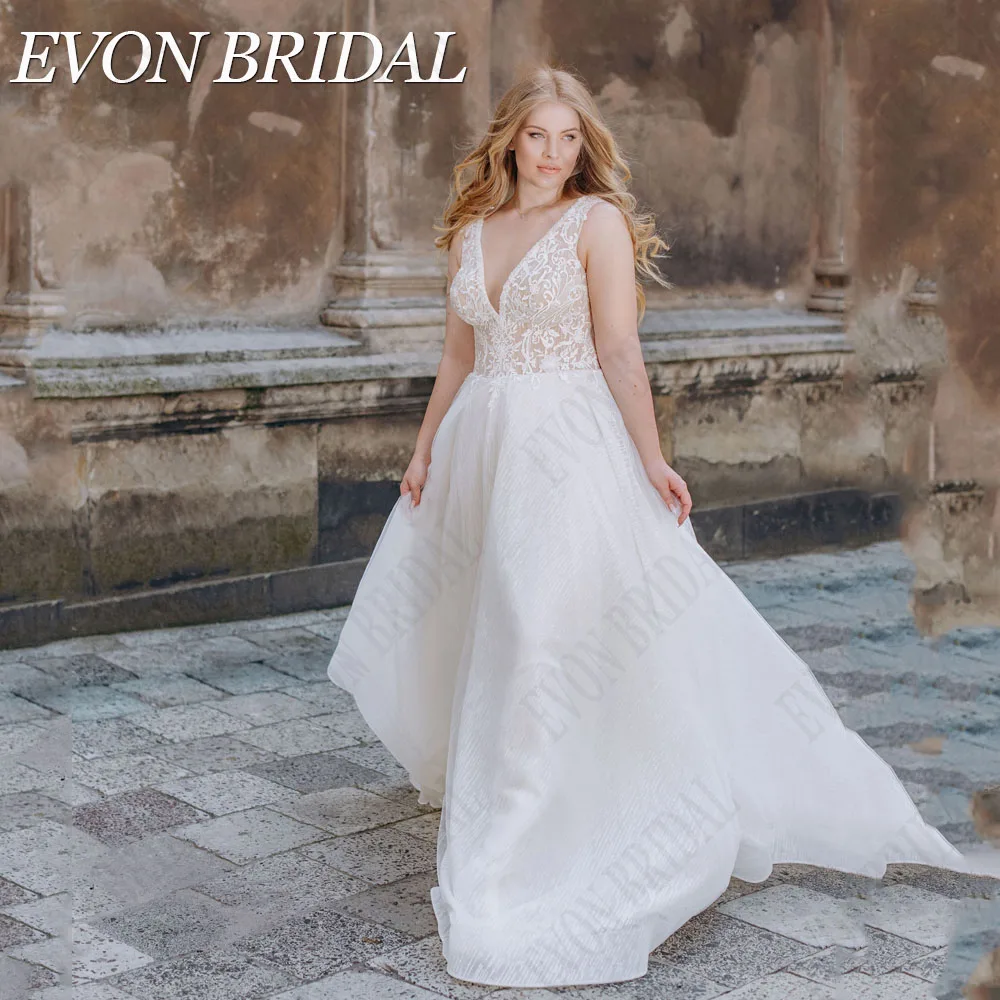 EVON BRIDAL Oversize Sleeveless Wedding Dress Double V-Neck Applique A-Line Tulle Bride Gowns Custom Made vestidos de novia
EVON BRIDAL Oversize Sleeveless Wedding Dress Double V-Neck Applique A-Line Tulle Bride Gowns Custom Made vestidos de novia