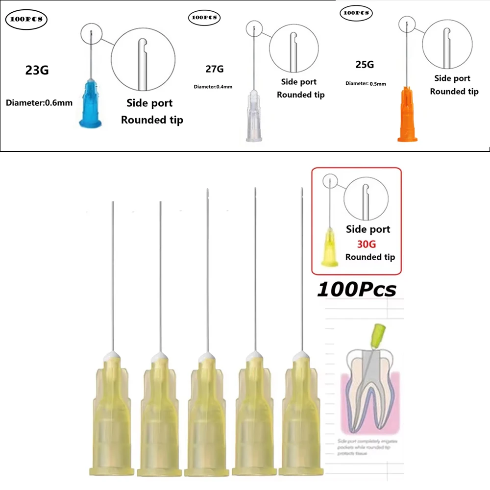 100Pcs Dental Endo Irrigation Needle Tips Closed Side Hole Root Canal Syringe Needles for Endodontic Therapy
100Pcs Dental Endo Irrigation Needle Tips Closed Side Hole Root Canal Syringe Needles for Endodontic Therapy
