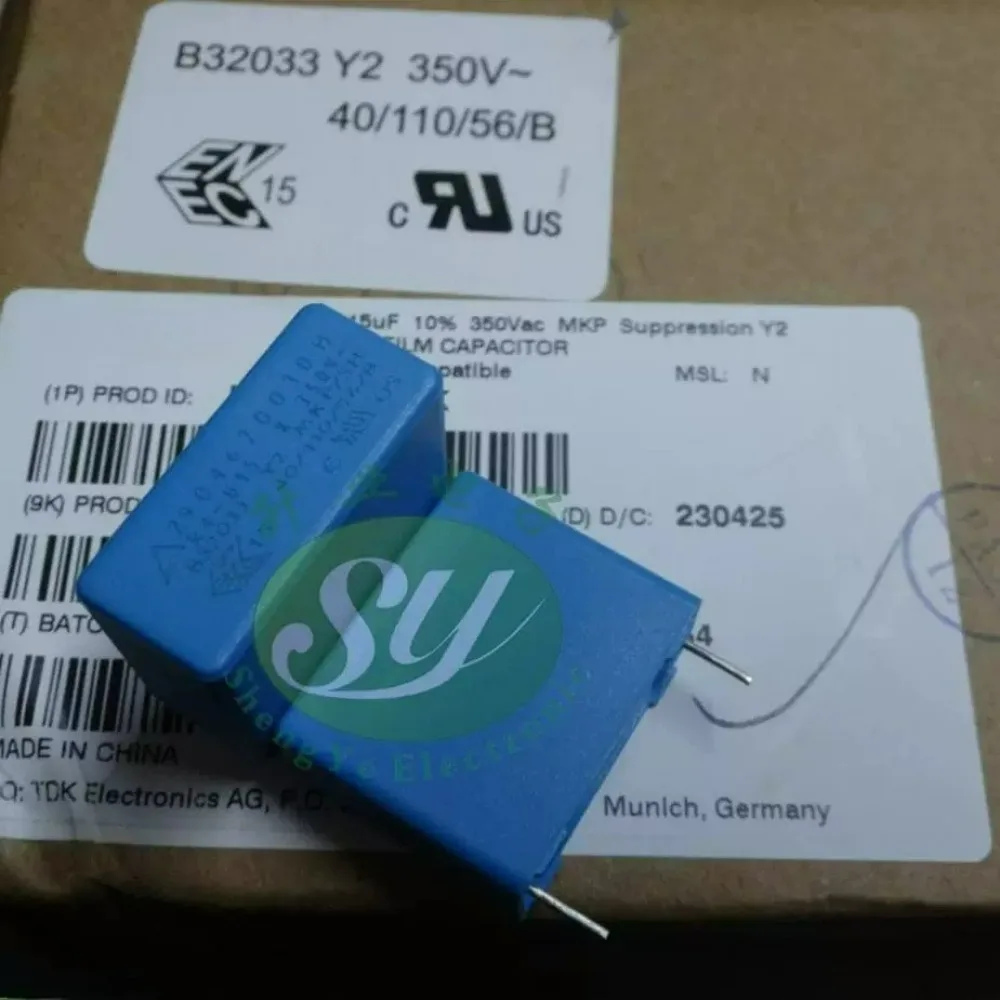5pcs/lot EPCOS MKP 0.15uf 350vAC 150nf u15 154 K Y2 Brand New 22.5mm Film Capacitor B32033B4154K
5pcs/lot EPCOS MKP 0.15uf 350vAC 150nf u15 154 K Y2 Brand New 22.5mm Film Capacitor B32033B4154K
