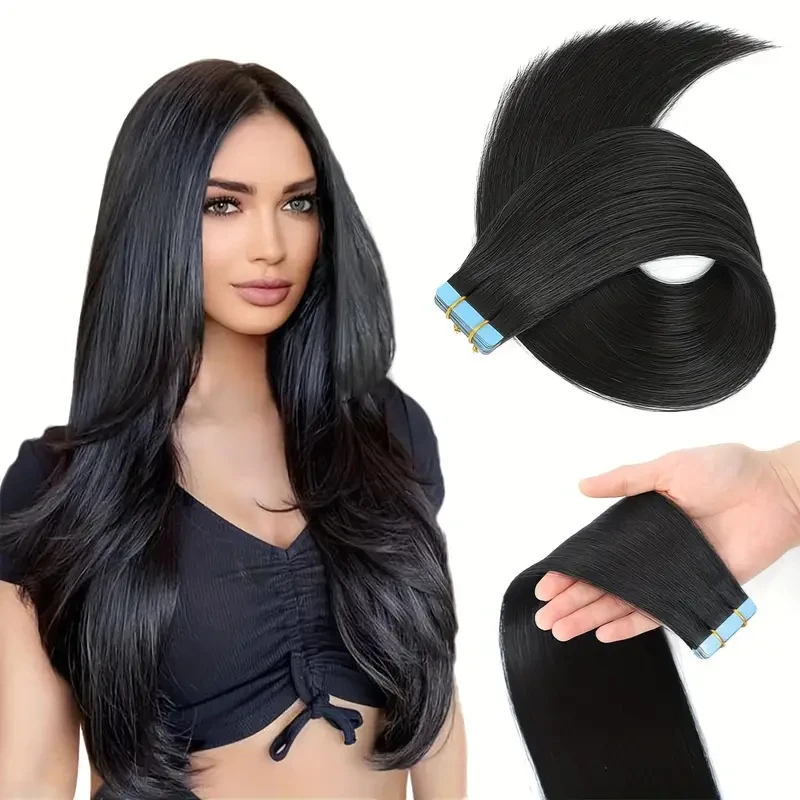 Alimice Tape In Hair Extensions #1B Human Hair Invisible Tape In Hair Extensions 50g Remy Straight 20pcs For Women
Alimice Tape In Hair Extensions #1B Human Hair Invisible Tape In Hair Extensions 50g Remy Straight 20pcs For Women