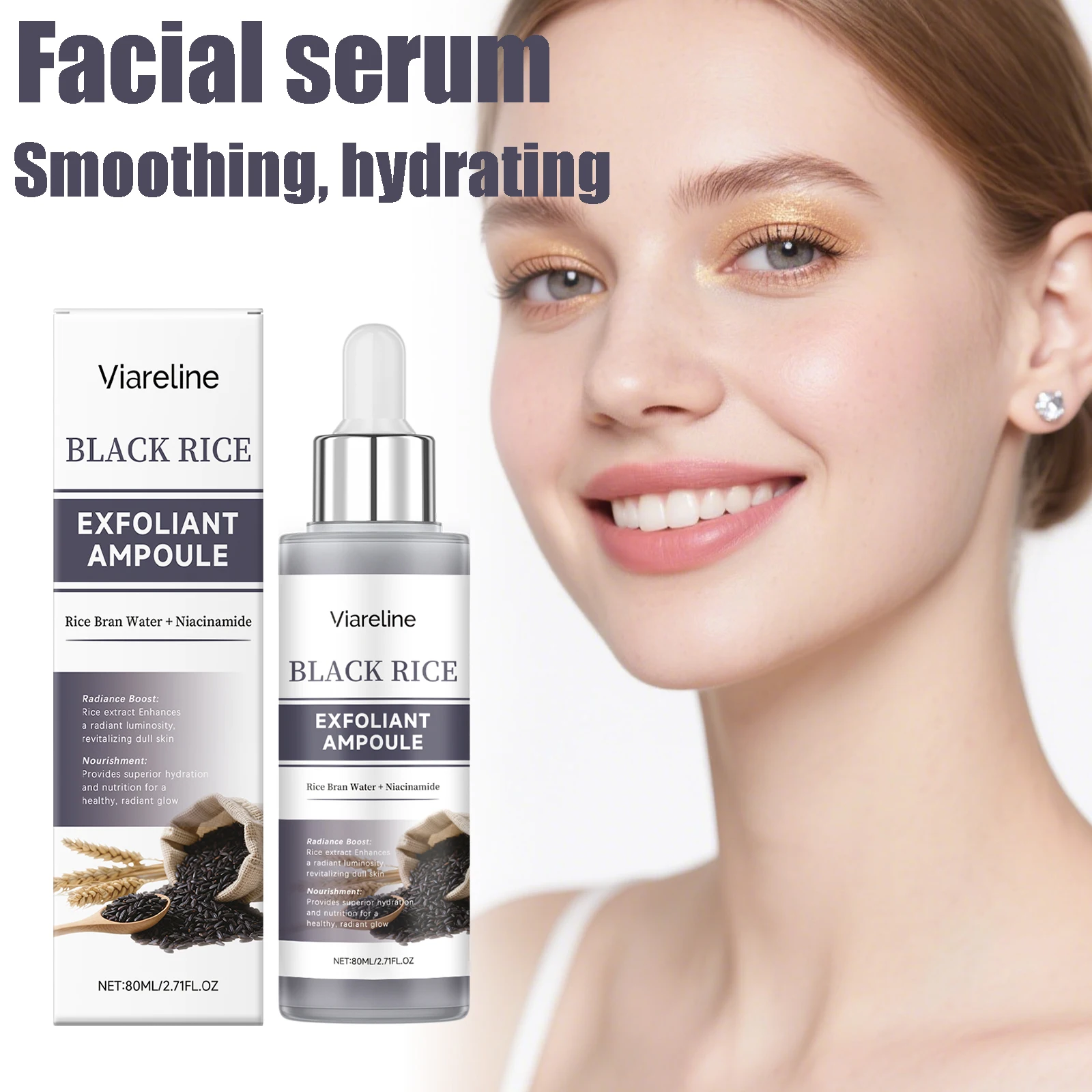 80ML Black Rice Facial Serum Gentle Exfoliating Deep Moisturizing Smoothing Pore Nourishing Glowing Softening Facial Serum
80ML Black Rice Facial Serum Gentle Exfoliating Deep Moisturizing Smoothing Pore Nourishing Glowing Softening Facial Serum