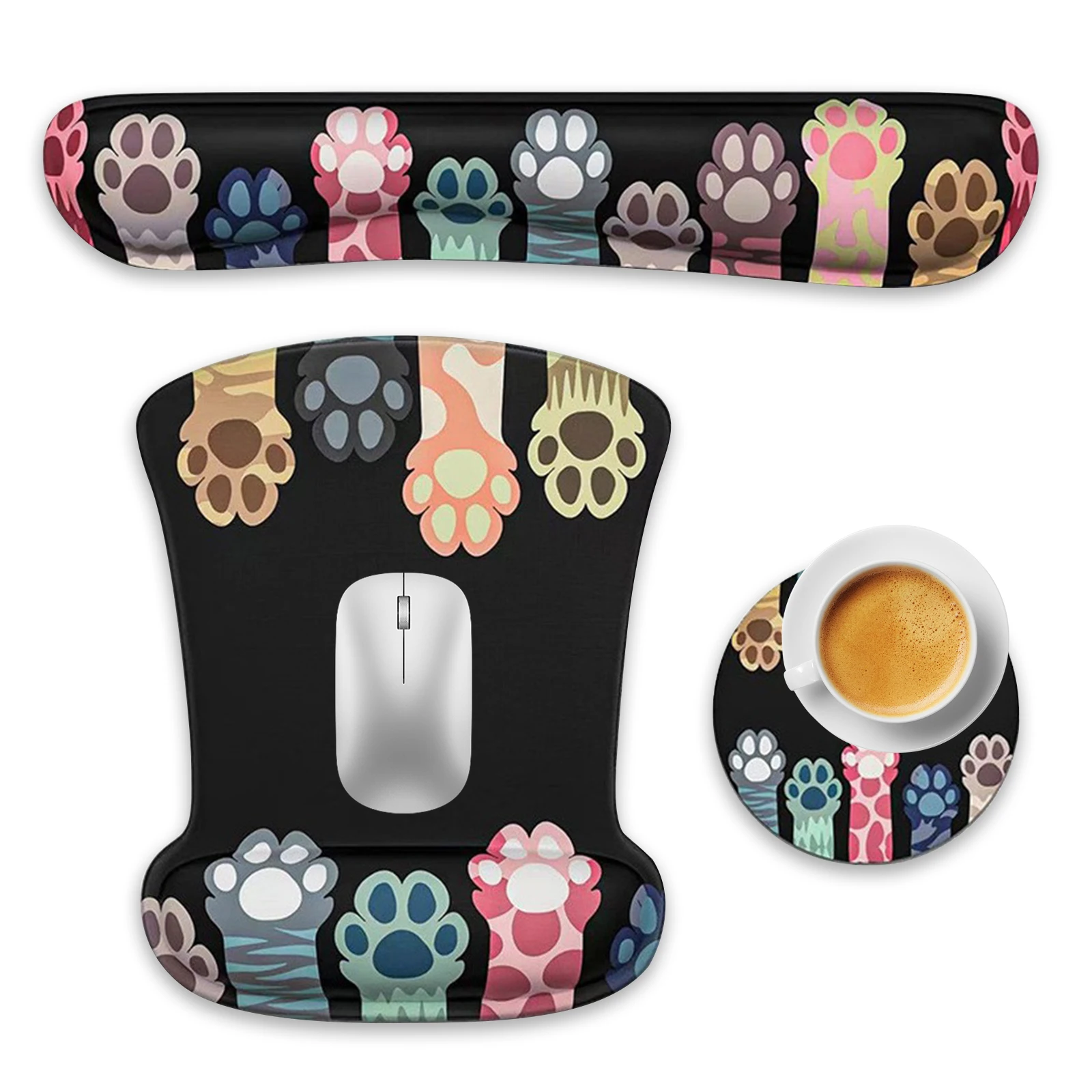 Wrist Rest for Computer Keyboard Support Ergonomic Gel Mouse Pad Cat Paws Memory Foam Keyboard Pad Set for Gaming Office Laptop
Wrist Rest for Computer Keyboard Support Ergonomic Gel Mouse Pad Cat Paws Memory Foam Keyboard Pad Set for Gaming Office Laptop