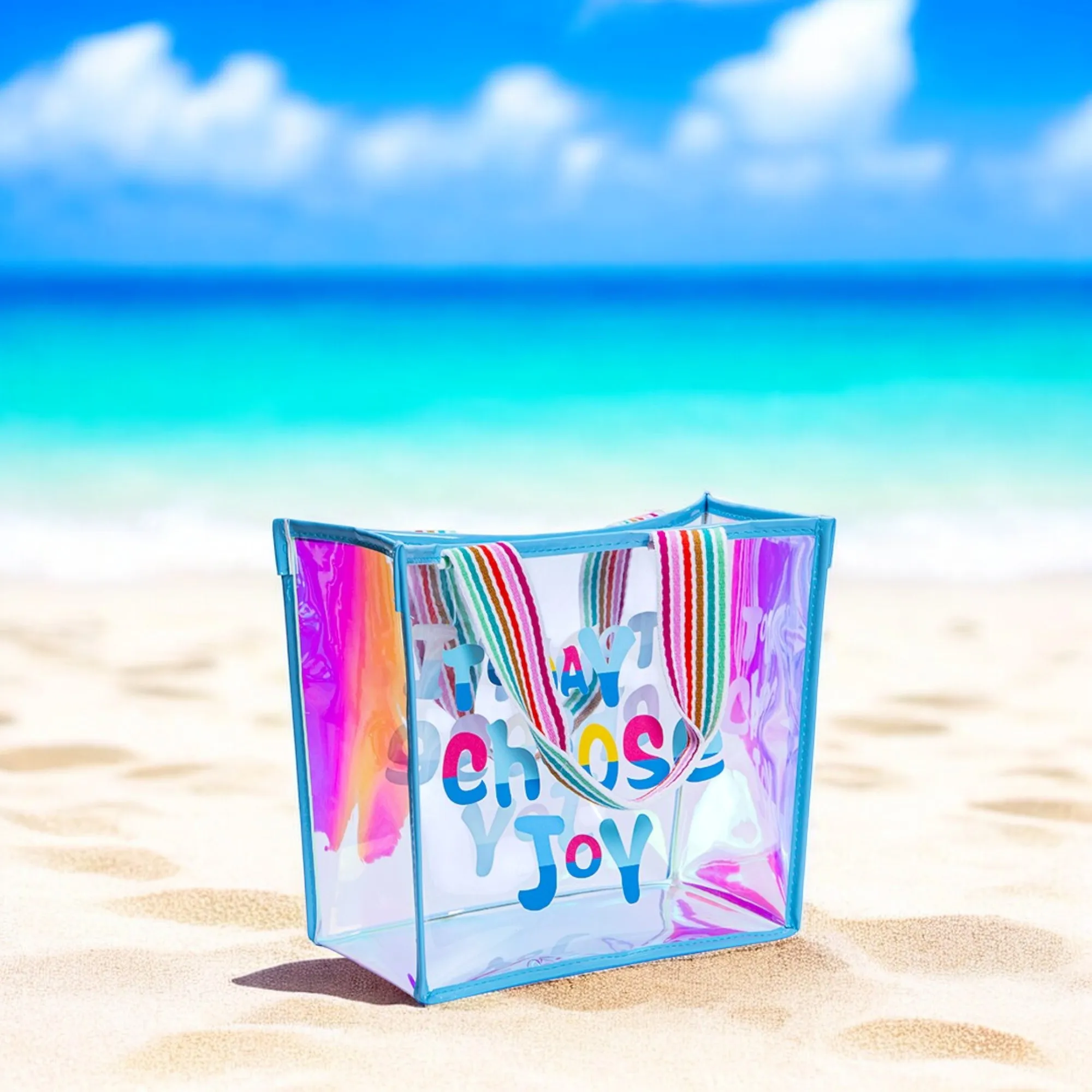 Large Beach Tote Bags Waterproof Sandproof Holographic Iridescent Purse Clear Tote Bag for Summer Travel Shoulder Laser Bag
Large Beach Tote Bags Waterproof Sandproof Holographic Iridescent Purse Clear Tote Bag for Summer Travel Shoulder Laser Bag