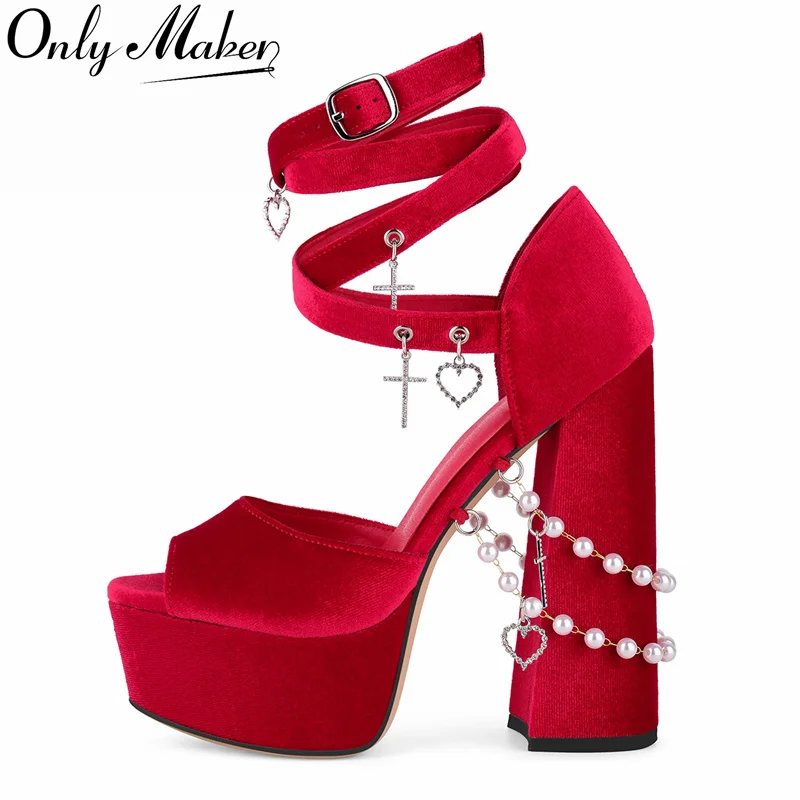 Женские босоножки Onlymaker с открытым носком на платформе, с бархатным ремешком и пряжкой, на массивном каблуке, большие размеры, для вечеринок
Женские босоножки Onlymaker с открытым носком на платформе, с бархатным ремешком и пряжкой, на массивном каблуке, большие размеры, для вечеринок