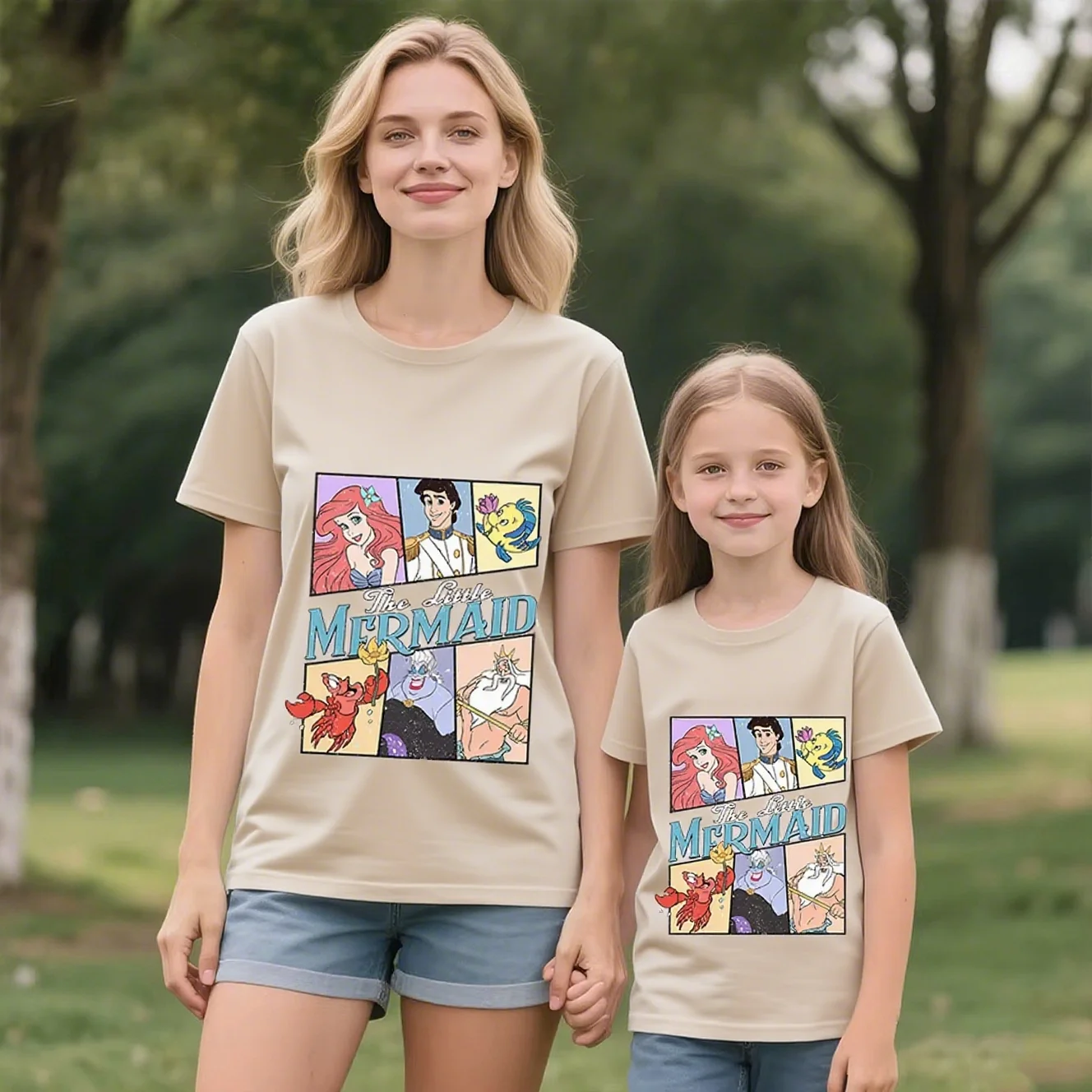 Disney Little Mermaid Ariel Family Travel Clothing Mother Daughter Cotton T-Shirt Personalized Top Casual Short Sleeve Holiday
Disney Little Mermaid Ariel Family Travel Clothing Mother Daughter Cotton T-Shirt Personalized Top Casual Short Sleeve Holiday