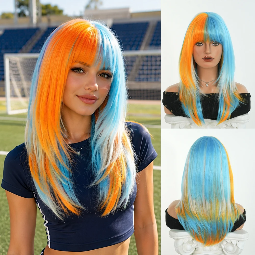 7JHH WIGS World Cup Wig Shoulder Length Straight Blue Ombre Orange Wig for Women Synthetic Football Fan Hair Soccer Party Wigs
7JHH WIGS World Cup Wig Shoulder Length Straight Blue Ombre Orange Wig for Women Synthetic Football Fan Hair Soccer Party Wigs