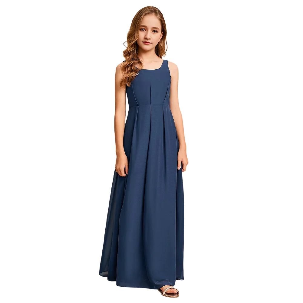 A Line Junior Bridesmaid Dress Flower Girl Dress Chiffon Square Neck Floor Length For Girls Special Occasion Event
A Line Junior Bridesmaid Dress Flower Girl Dress Chiffon Square Neck Floor Length For Girls Special Occasion Event