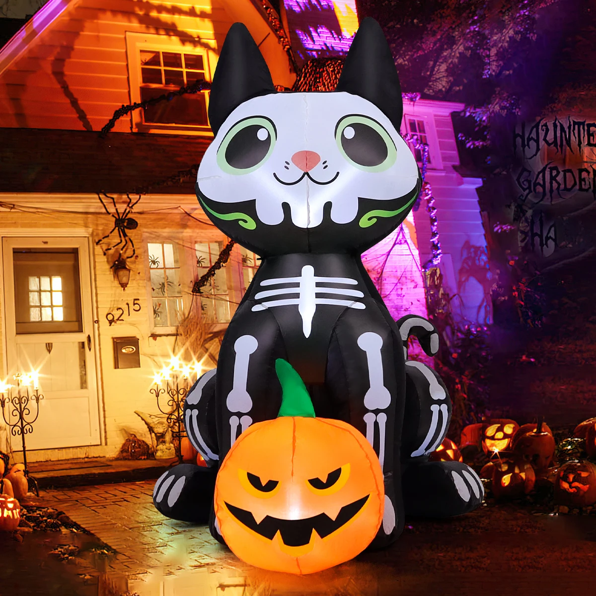 Halloween Inflatables 5 FT Skeleton Cat Outdoor Decorations Blow Up Yard Cute Black Cat with Pumpkin Built-in LEDs for Garden La
Halloween Inflatables 5 FT Skeleton Cat Outdoor Decorations Blow Up Yard Cute Black Cat with Pumpkin Built-in LEDs for Garden La