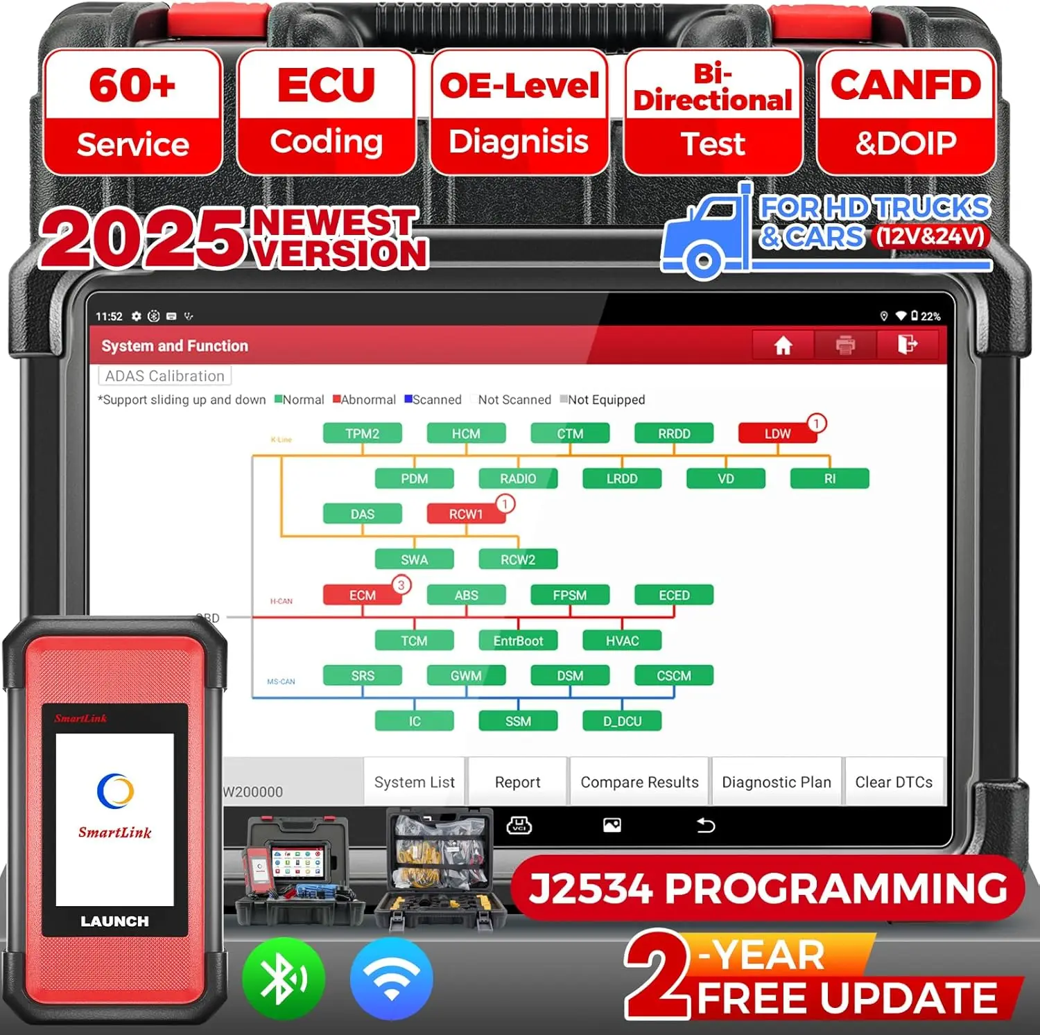 LAUNCH X431PRO3S+ V5.0 High-End Scanner Topology Mapping ECU Coding Active Test Full System CANFD and DOIP HD Trucks Diagnose
LAUNCH X431PRO3S+ V5.0 High-End Scanner Topology Mapping ECU Coding Active Test Full System CANFD and DOIP HD Trucks Diagnose