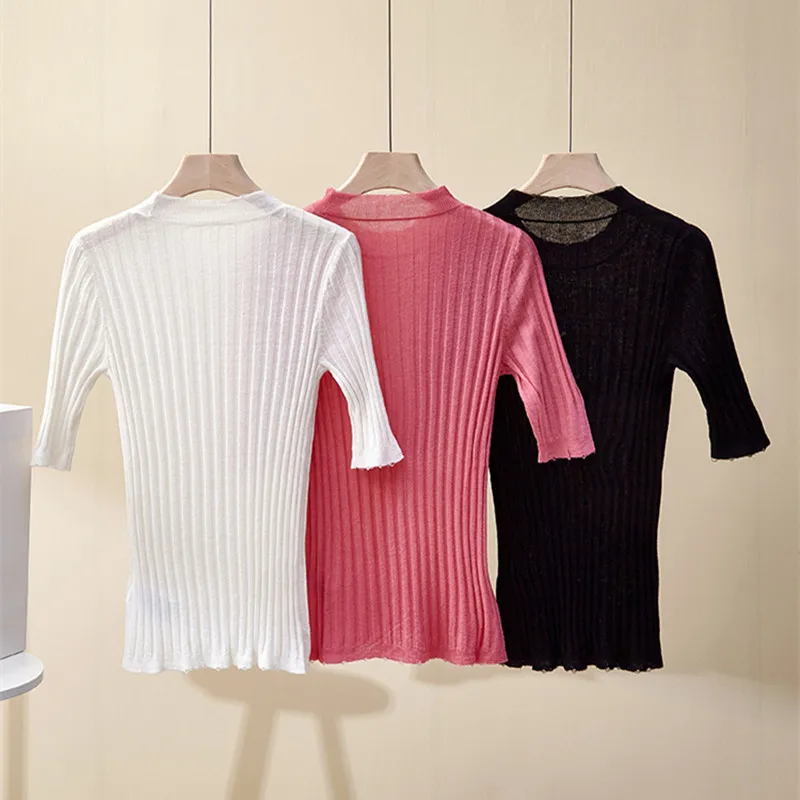 Women's Summer New Arrival Worsted Wool Top Round Neck Slim-Fit Slimming Knitted Short Sleeve
Women's Summer New Arrival Worsted Wool Top Round Neck Slim-Fit Slimming Knitted Short Sleeve