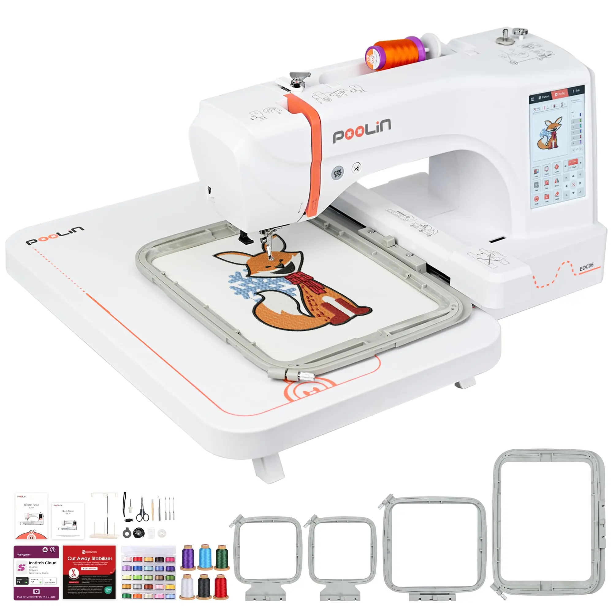 BEST BUY ON PooLin EOC05 Embroidery Machine for Beginners, 7-Inch Large Touchscreen, Easy to Use, 4x9.25 Embroidery Area, WiFi
BEST BUY ON PooLin EOC05 Embroidery Machine for Beginners, 7-Inch Large Touchscreen, Easy to Use, 4x9.25 Embroidery Area, WiFi