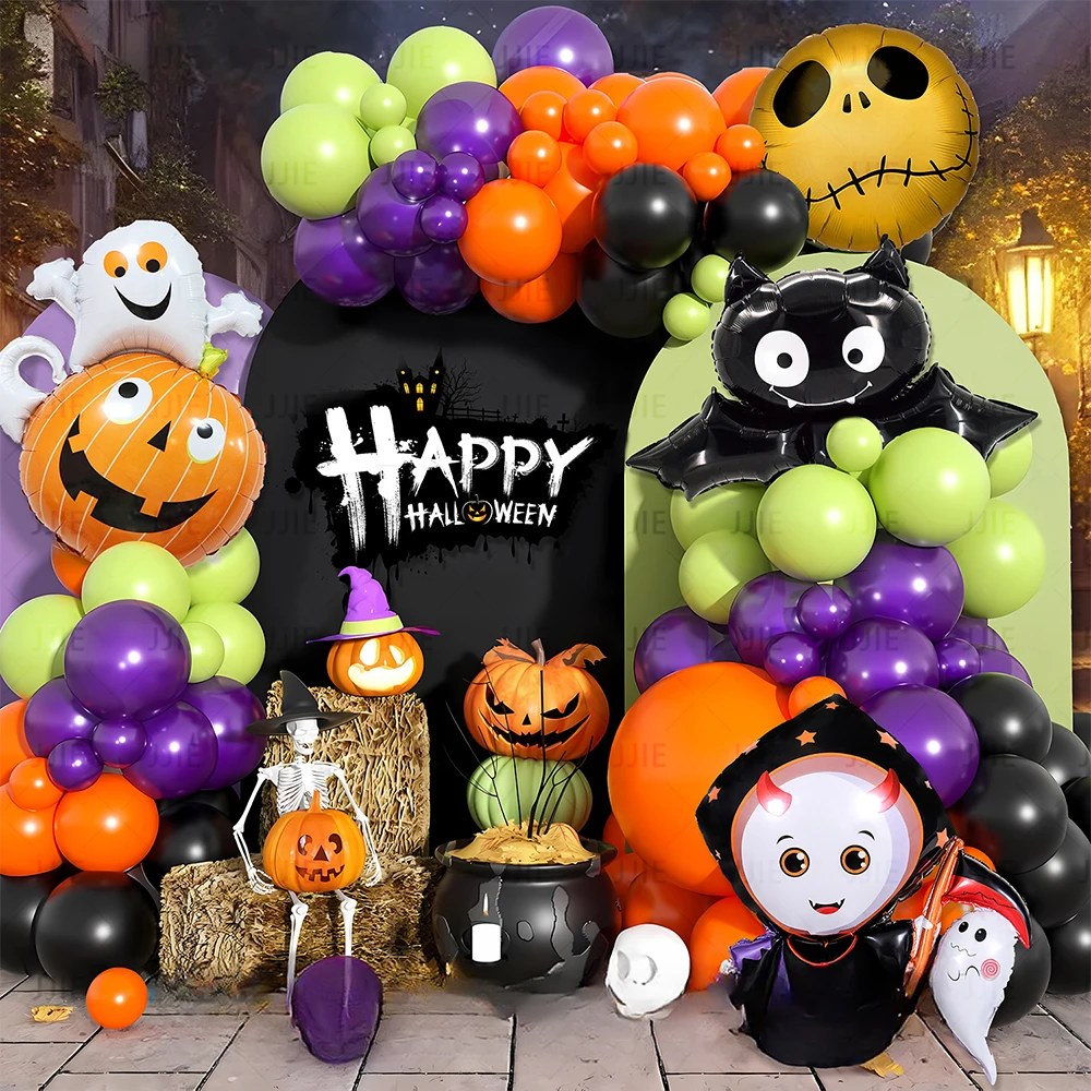 Halloween Balloons Garland Arch Kit Ghost Pumpkin Bat Skull Foil Balloons Black Orange Purple for Halloween Party Decorations
Halloween Balloons Garland Arch Kit Ghost Pumpkin Bat Skull Foil Balloons Black Orange Purple for Halloween Party Decorations