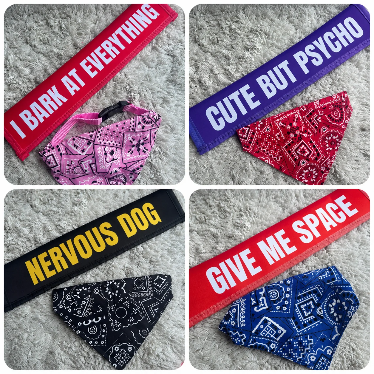 Dog Bandana & Leash Sleeve Set – Stylish Pet Scarf + Warning Leash Sleeve Combo
Dog Bandana & Leash Sleeve Set – Stylish Pet Scarf + Warning Leash Sleeve Combo