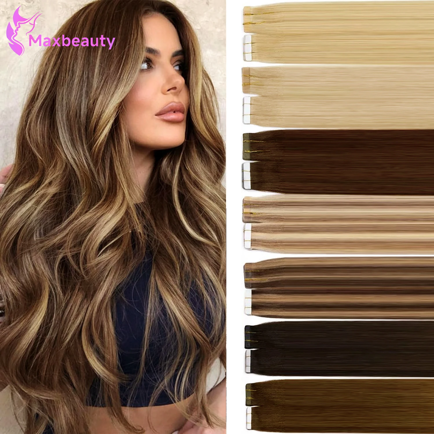 Human Hair Tape In Extensions P4/27 Highlight Brown Color Hair Extensions 20Pcs Real Human Hair Remy Straight Tape Ins 50G/Pack
Human Hair Tape In Extensions P4/27 Highlight Brown Color Hair Extensions 20Pcs Real Human Hair Remy Straight Tape Ins 50G/Pack