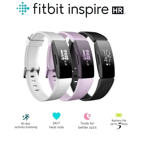 Fitbit Inspire HR Smart Fitness Tracker Watch Heart Rate Monitor Sleep Steps Swim Waterproof Health Exercise Bracelet