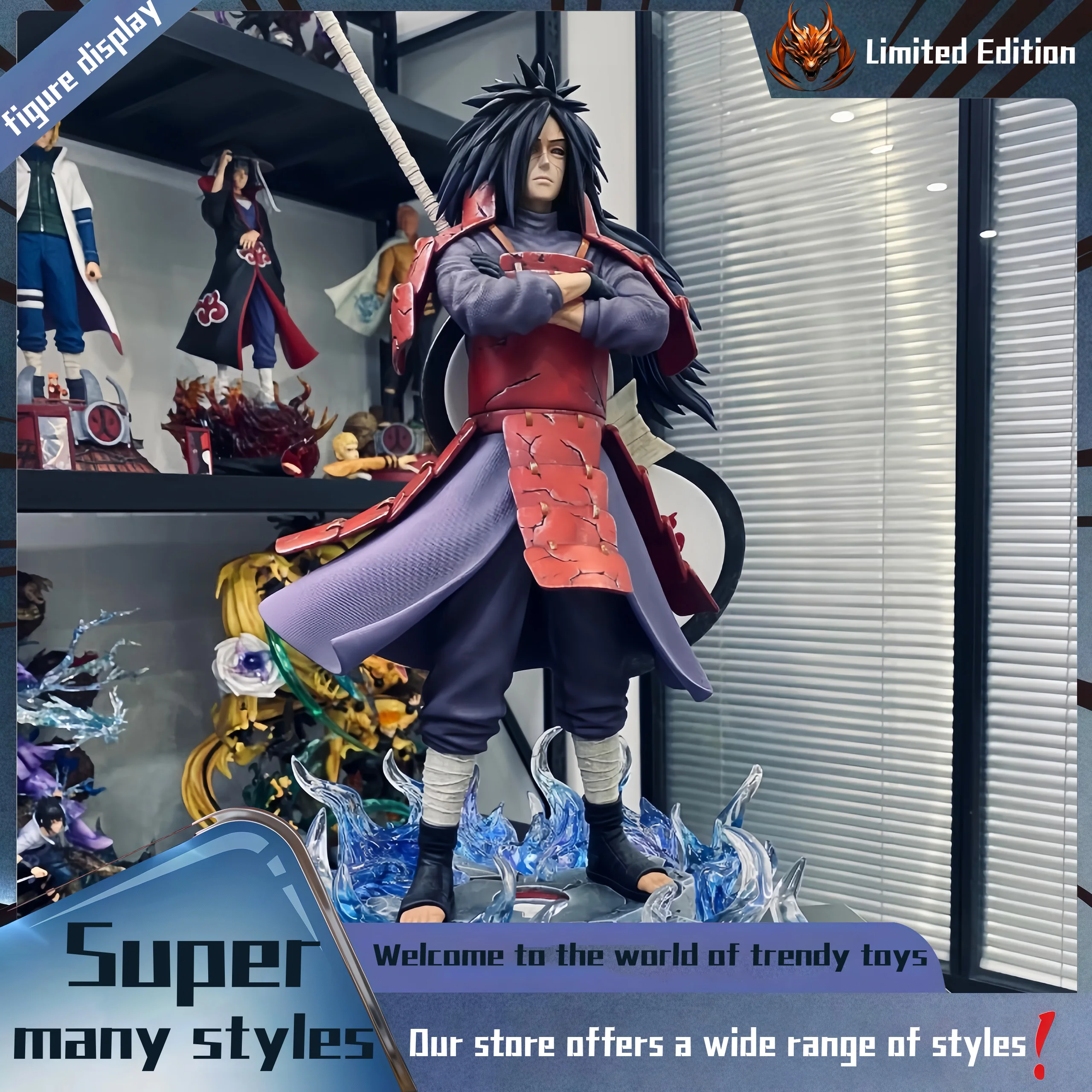 Uchiha Madara Peripheral figurine model table decoration, birthday gift, trendy toy scene decoration, car decoration
Uchiha Madara Peripheral figurine model table decoration, birthday gift, trendy toy scene decoration, car decoration