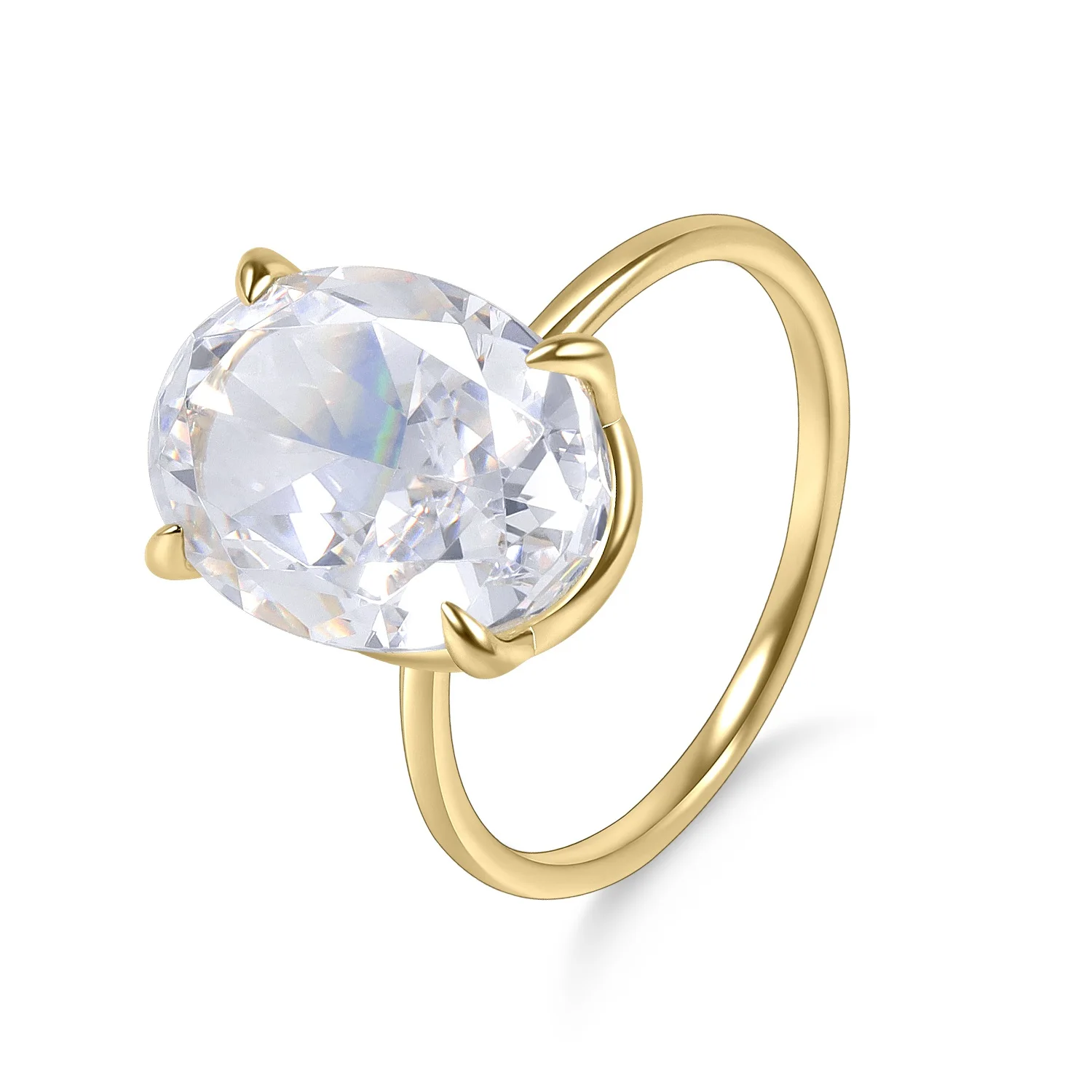 GEM'S BALLET 1.5-8CT Oval Moissanite Solitaire Eagle Prongs Engagement Rings 18K Gold Plated 925 Sterling Silver For Women
GEM'S BALLET 1.5-8CT Oval Moissanite Solitaire Eagle Prongs Engagement Rings 18K Gold Plated 925 Sterling Silver For Women