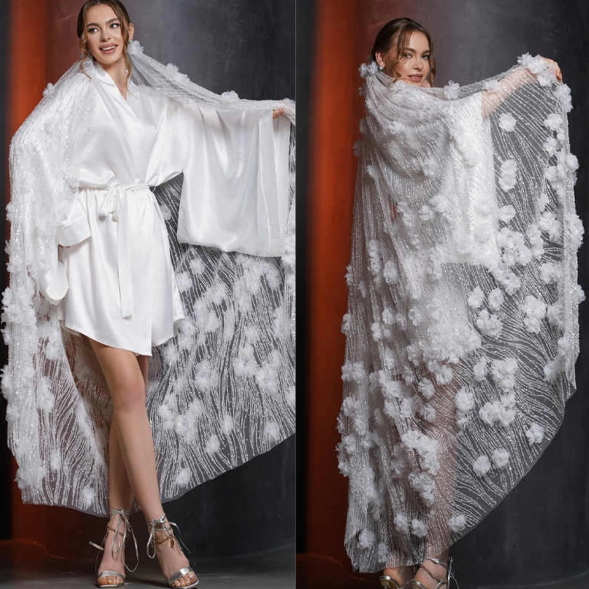 Wedding Veil Lace Edge Long Luxurious Bridal Veil With Comb 3D Flowers Tulle Cathedral One-layer Customized
Wedding Veil Lace Edge Long Luxurious Bridal Veil With Comb 3D Flowers Tulle Cathedral One-layer Customized