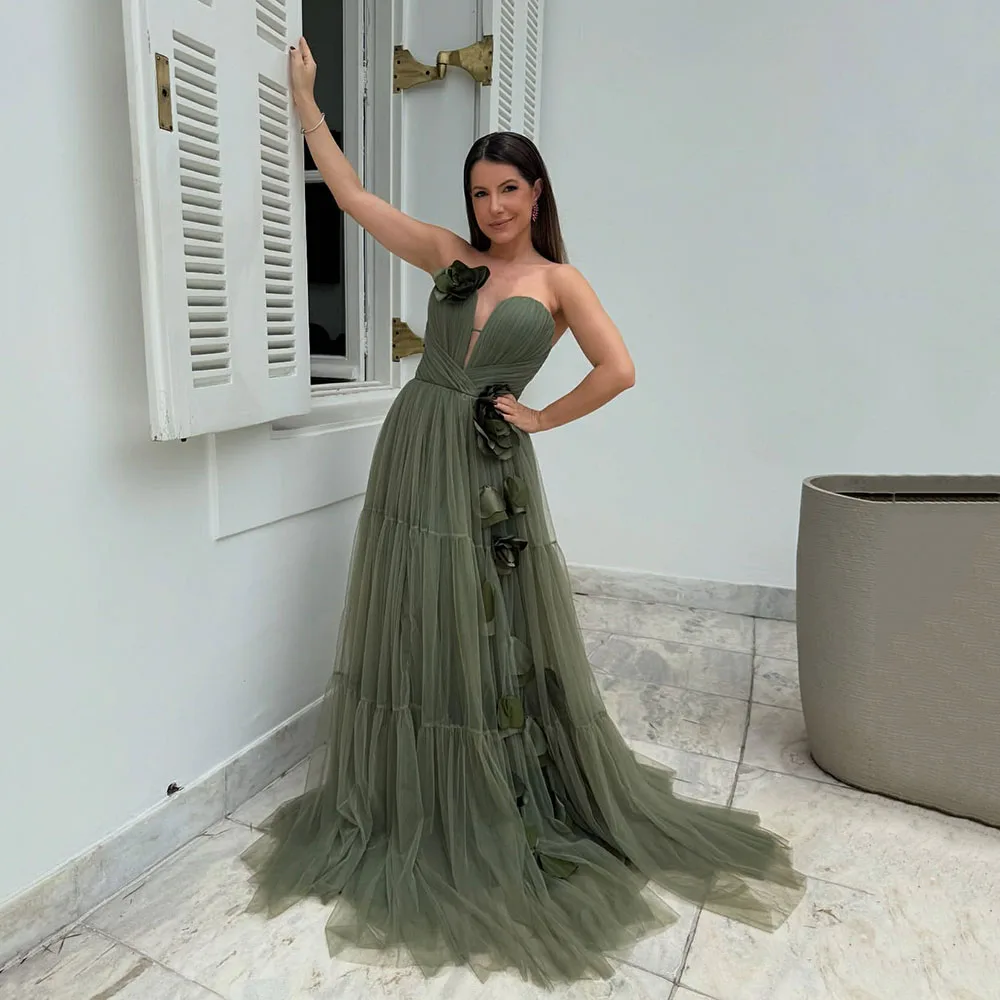 Msikoods Customized Elegant Prom Dress Strapless Layered Evening Gown 3D Floral V-Neck A-line Formal Wedding Party Dress
Msikoods Customized Elegant Prom Dress Strapless Layered Evening Gown 3D Floral V-Neck A-line Formal Wedding Party Dress