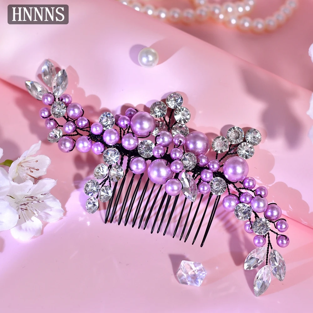 HNNNS Luxury Crystal Hair Comb Vintage Purple Pearl Hair Clip Bridal Wedding Headdress Ladies Party Daily Hair Accessories A271
HNNNS Luxury Crystal Hair Comb Vintage Purple Pearl Hair Clip Bridal Wedding Headdress Ladies Party Daily Hair Accessories A271