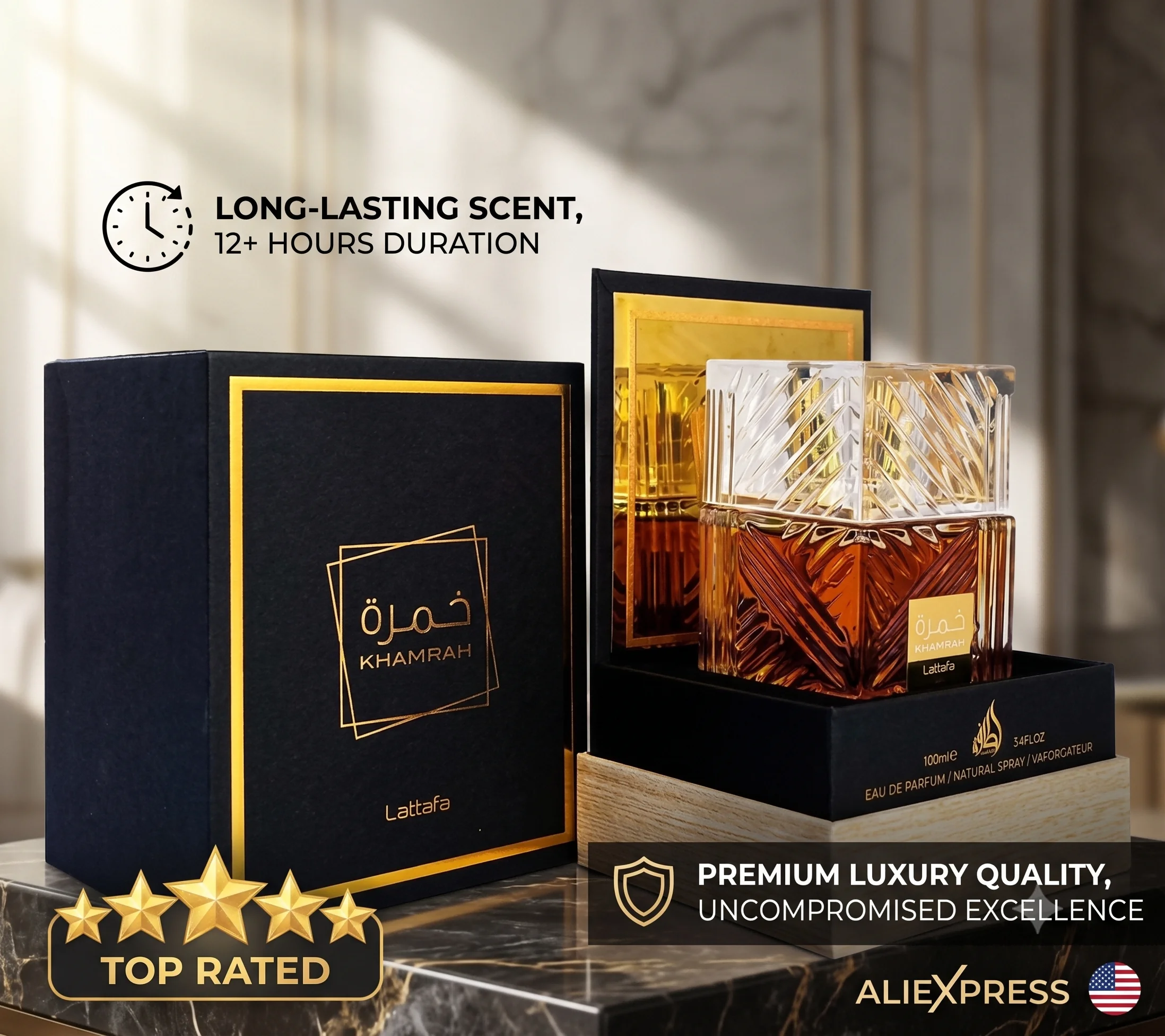 Lattafa Khamrah Karaz Unisex Eau De Parfum 100ml Warm Amber Scent Luxury Fragrance
Lattafa Khamrah Karaz Unisex Eau De Parfum 100ml Warm Amber Scent Luxury Fragrance